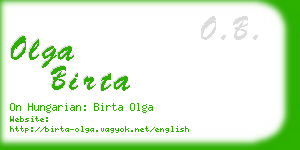 olga birta business card